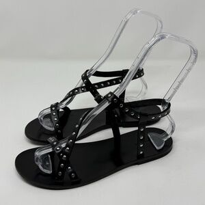 Anine Bing Remi Gladiator Black Flat Studs Sandals Womens Sz 38 US 8 Festival
